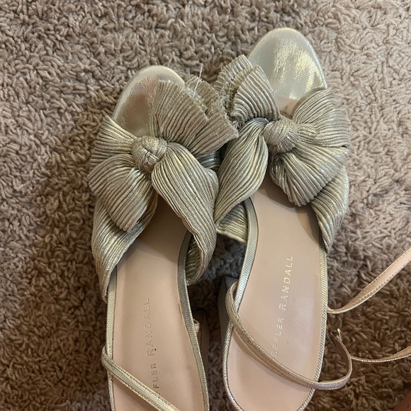 Loeffler Randall Natalia Pleated platform sandals in Platinum - Picture 9 of 13